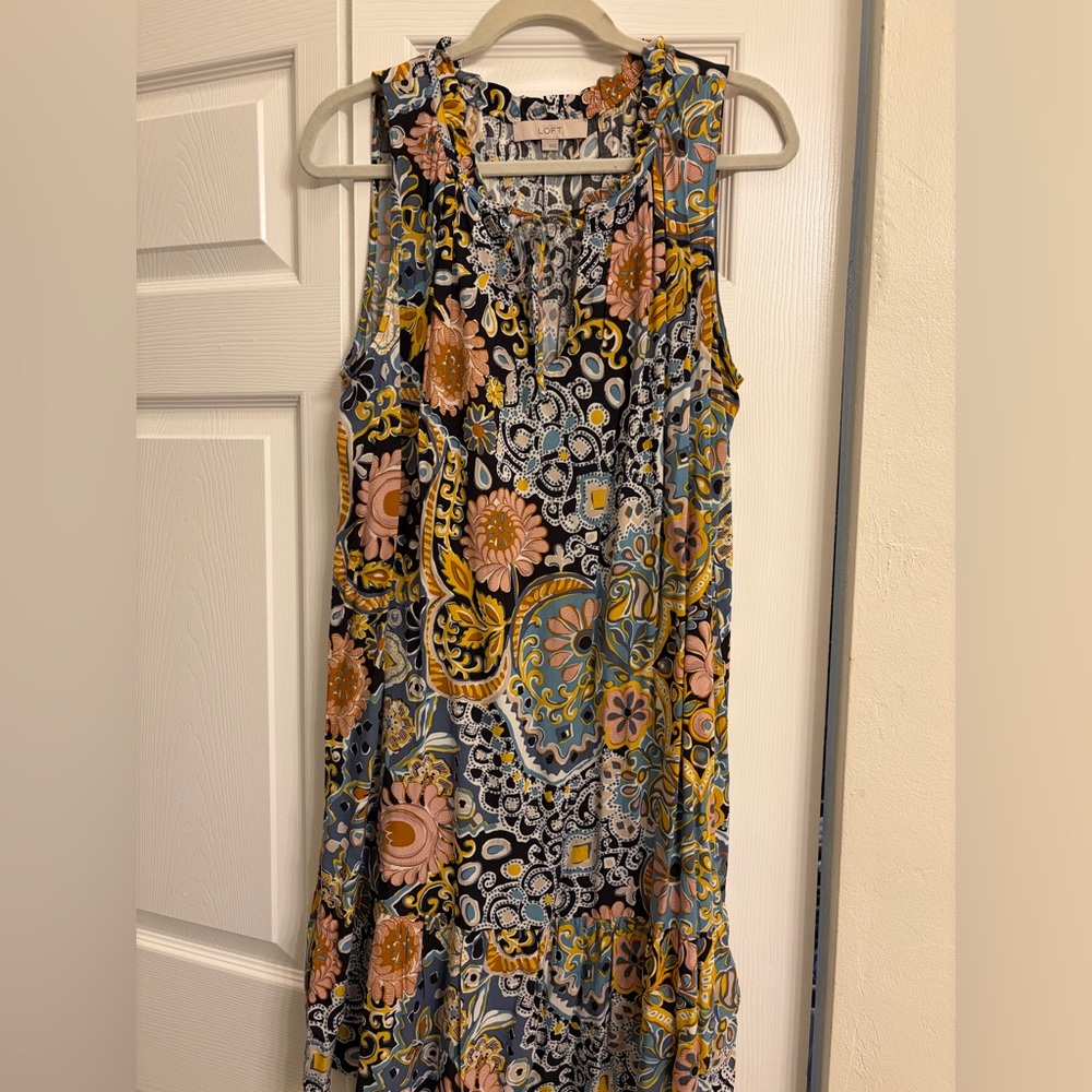 LOFT Multicolor Floral Paisley Dress - Picture 2 of 4